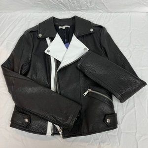 *NWT* Rebecca Minkoff Leather Black and White Wolf Jacket